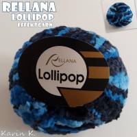 5 Knäuel 250 Gramm Lollipop von Rellana Blau Hellblau Schwarz Farbe 104 Partie 010 Bild 10