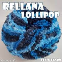 5 Knäuel 250 Gramm Lollipop von Rellana Blau Hellblau Schwarz Farbe 104 Partie 010 Bild 8