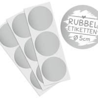 50 Rubbelaufkleber rund ⌀ 5cm silber Rubbeletikett zum Aufkleben Rubbelkarte selber machen Bild 1