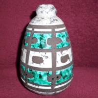 Vase grau-weiß-türkisgrün Strehla Keramik vermutlich aus den 1950ern Jahren Bild 1
