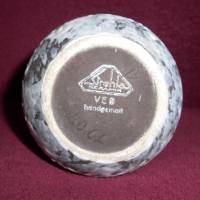 Vase grau-weiß-türkisgrün Strehla Keramik vermutlich aus den 1950ern Jahren Bild 2