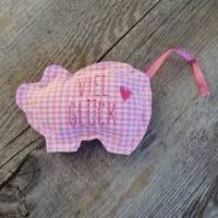 Fröhliches Glücksschweinchen "Viel Glück"  gefüllt Bild 1