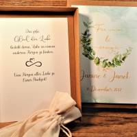 Geldgeschenk zur Hochzeit personalisiert, Hochzeitsgeschenk mit Namen und Datum, Rosen Geschenk Set, Geschenkverpackung Bild 4