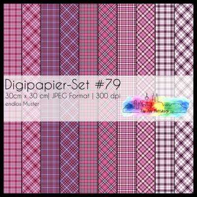 Digipapier Set #79 (lilatöne)Tartanmuster  zum ausdrucken, plotten & mehr