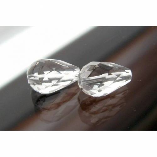 Bergkristall Facettierte 12x8 mm Tropfen 5 Stück Pampel