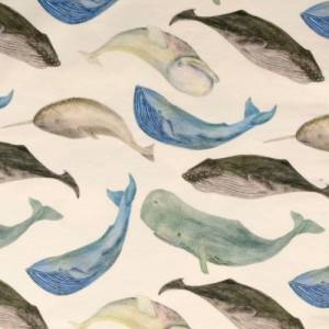 Jersey Baumwollstoff Sea Animals Wale, Baumwolljersey floral, Sommer-Jersey, Jersey für Kinder Bild 1