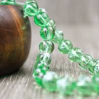 20 lackierte Glasperlen Perlen Schmuck DIY rund transparent grün abstrakt 8mm Bild 2