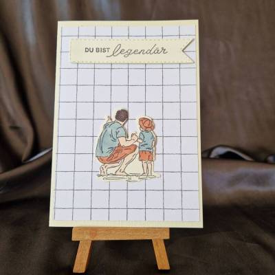 Geburtstagskarte - Vatertagskarte - Du bist legendär - Vater und Sohn