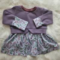 Sweater Kleid / Sweater / Tunika / Girly Sweater / Kleidchen mit Schößchen Kleid für Mädchen Zweige/Blumen/Flieder Bild 1