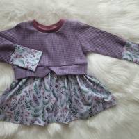 Sweater Kleid / Sweater / Tunika / Girly Sweater / Kleidchen mit Schößchen Kleid für Mädchen Zweige/Blumen/Flieder Bild 2