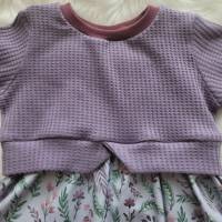 Sweater Kleid / Sweater / Tunika / Girly Sweater / Kleidchen mit Schößchen Kleid für Mädchen Zweige/Blumen/Flieder Bild 3