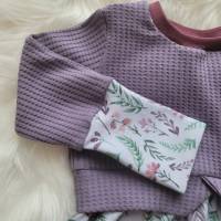 Sweater Kleid / Sweater / Tunika / Girly Sweater / Kleidchen mit Schößchen Kleid für Mädchen Zweige/Blumen/Flieder Bild 4