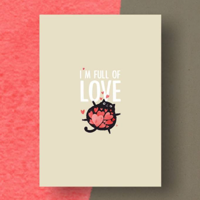 Karte Valentinstag "I m full of love"