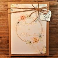 Geldgeschenk zur Hochzeit personalisiert, Hochzeitsgeschenk mit Namen und Datum, Rosen Geschenk Set, Geschenkverpackung Bild 2