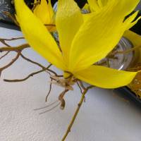 Magnolien Dekoblume Krepppapierblume in Hellgelb oder Dunkelgelb Bild 3
