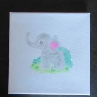 Leinwandbild Elefant - auch mit Namen personalisiert Bild 1