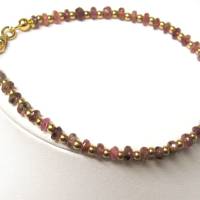 Edelstein Armband Pink Turmaln facettiert mit 925 Silber vergoldet Bild 2