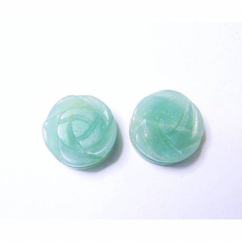 2 Stück Edelstein Amazonit Blüten Ø 14 mm