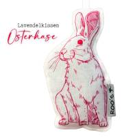 Lavendelkissen Duftsäckchen | Osterhase | pinker Hase | Lavendelsäckchen bedruckte Baumwolle Bild 2