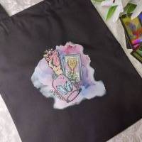Stoffbeutel Tasche schwarz mit "Okkultes Herz" Motiv Tarot anatomisches Herz Witch Bild 2