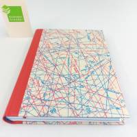 Notizbuch, Schnittmuster, A5, 300 Seiten, rot blau, handgefertigt, Hardcover Bild 8