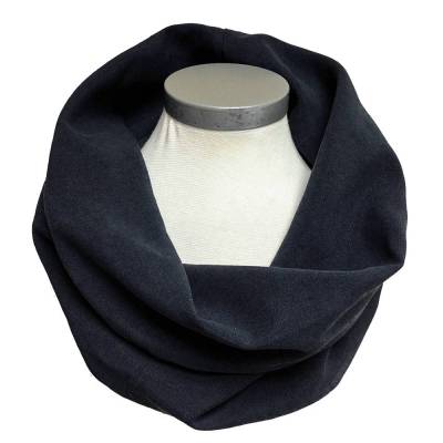 Loopschal Mini Damen Leinen Seide Marine – Hautfreundlicher Kurz-Loop, Made by la miscela