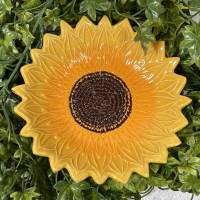 Keramikreibe Knoblauch- Ingwerreibe Dippschälchen Sonnenblume handgefertigt Bild 1