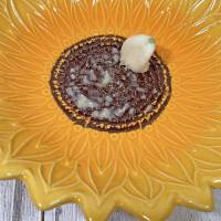 Keramikreibe Knoblauch- Ingwerreibe Dippschälchen Sonnenblume handgefertigt Bild 3