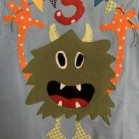 Geburtstagsshirt Namensshirt benäht Monster T-Shirt Junge Geschenk benäht Applikation personalisierbar Name ab Gr.92 Bild 2