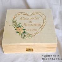 Erinnerungsbox aus Holz Hochzeit Geometric Heart Bild 5