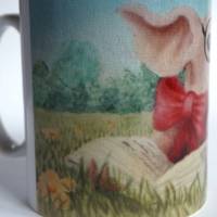 Süße Unikate Keramik Tasse mit Glücks-Schweinchen für Leseratten, Ein  ganz besondere Einzelstück Bild 5