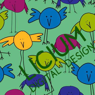 Endlosmuster für Stoffe - Patterndesign - Nahtlosmuster -digitale Datei -Piepmatz - Farbe  003  png