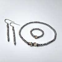Schmuckset Perlenschmuck Schmuckstück Ohrring Ring Armband aus Silber Perlen Bild 1