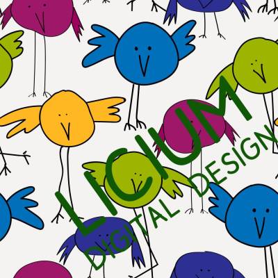 Endlosmuster für Stoffe - Patterndesign - Nahtlosmuster -digitale Datei -Piepmatz - Farbe  001  png