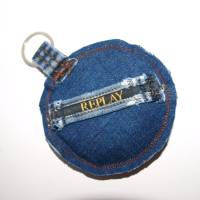 Schlüsselanhänger Jeans upcycling Schlüsselbund Bild 1