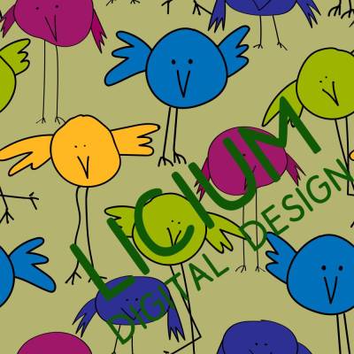 Endlosmuster für Stoffe - Patterndesign - Nahtlosmuster -digitale Datei -Piepmatz - Farbe  002  png