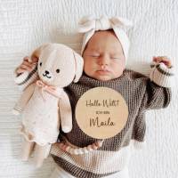 Meilensteinscheiben aus Holz für Babyfotos | Meilenstein Schwangerschaft | Baby Geschenk | Meilensteinkarten für Bild 1