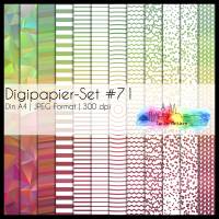 Digipapier Set #71 (grün, gelb und rot) abstrakte & geometrische Formen  zum ausdrucken, plotten & mehr Bild 1