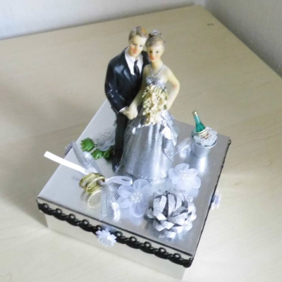Dekoration Geschenkbox zur Silbernen Hochzeit - Silberhochzeit - 25. Hochzeitstag