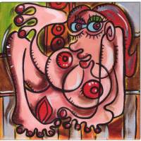 Klausewitz Original Acrylgemälde Leinwand Keilrahmen Picasso Style Erotic Art 9 - 20 x 20 cm Bild 1