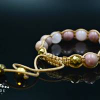 Damen Armband aus Edelsteinen Rhodonit Quarz und Hämatit mit Knotenverschluss, Makramee Armband, 10 mm Bild 8