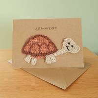 Grusskarte mit Schildkröte, Glückwunschkarte Geburtstagskarte handgemacht Bild 2