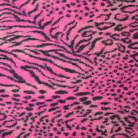 Wollstoff pink mit Leomuster Tigerstreifen Animalprint 50 x  cm Bild 1