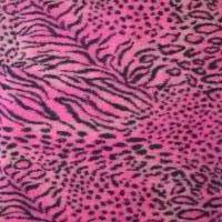 Wollstoff pink mit Leomuster Tigerstreifen Animalprint 50 x  cm Bild 2