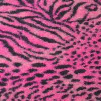 Wollstoff pink mit Leomuster Tigerstreifen Animalprint 50 x  cm Bild 3