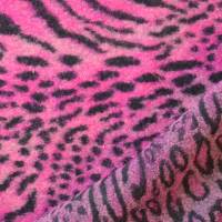 Wollstoff pink mit Leomuster Tigerstreifen Animalprint 50 x  cm Bild 6