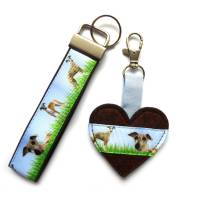 Geschenk-Set Windhunde aus Schlüsselanhänger und Taschenanhänger Bild 1