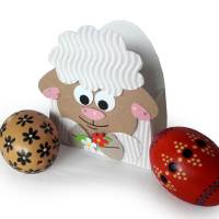 Schaf Mini-Osternest, kleine Geschenkbox als Mini-Osterkörbchen oder Mitbringsel zum Osterfest Bild 1