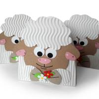 Schaf Mini-Osternest, kleine Geschenkbox als Mini-Osterkörbchen oder Mitbringsel zum Osterfest Bild 2