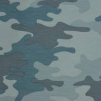 Sweat French Terry in Camouflage blau 50 x 150 cm Army Military Bild 1